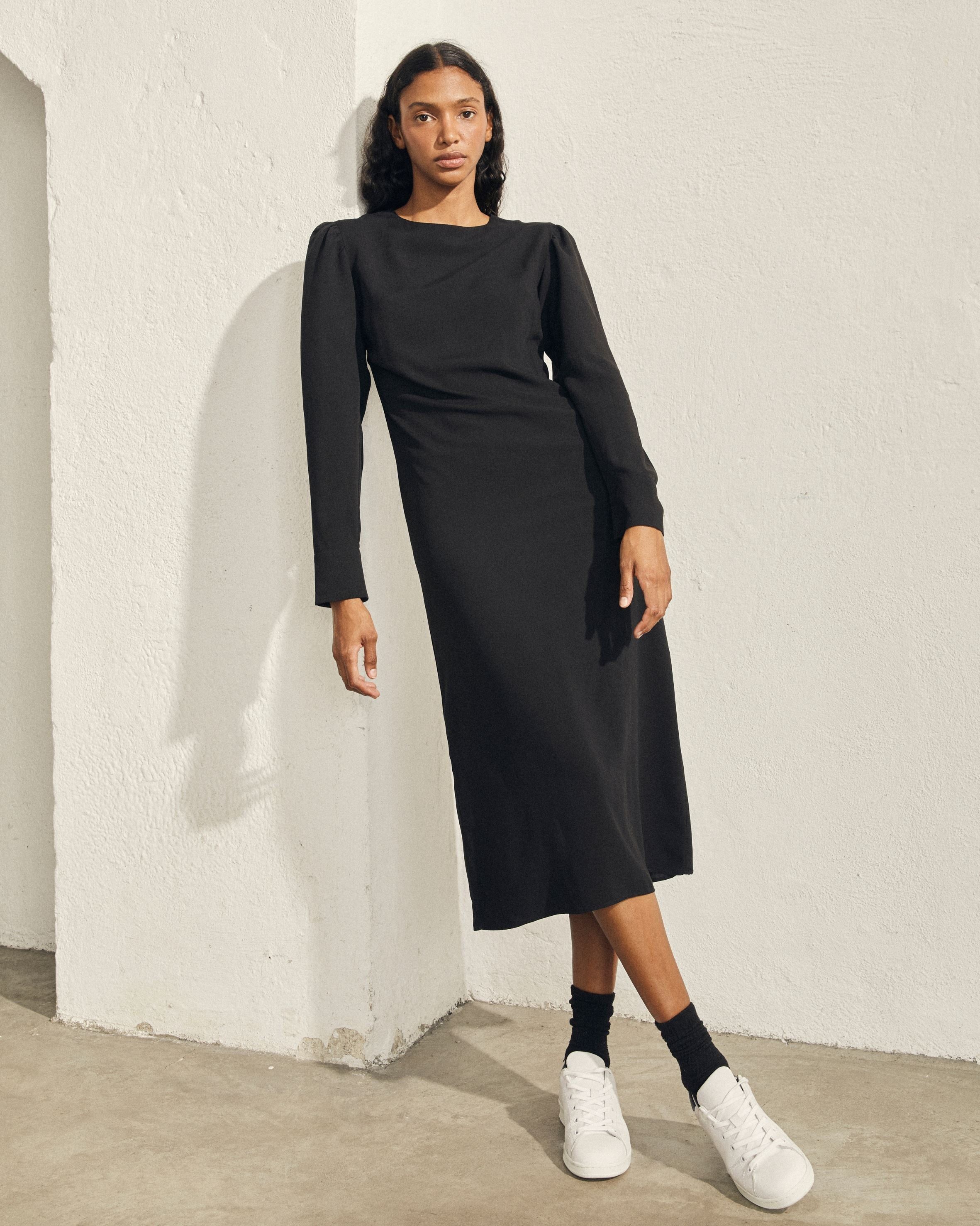 Exclesa Black Midi Dress sold by Alohas