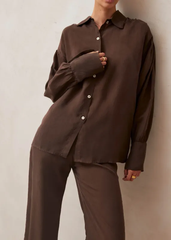 Heart Brown Blouse sold by Alohas