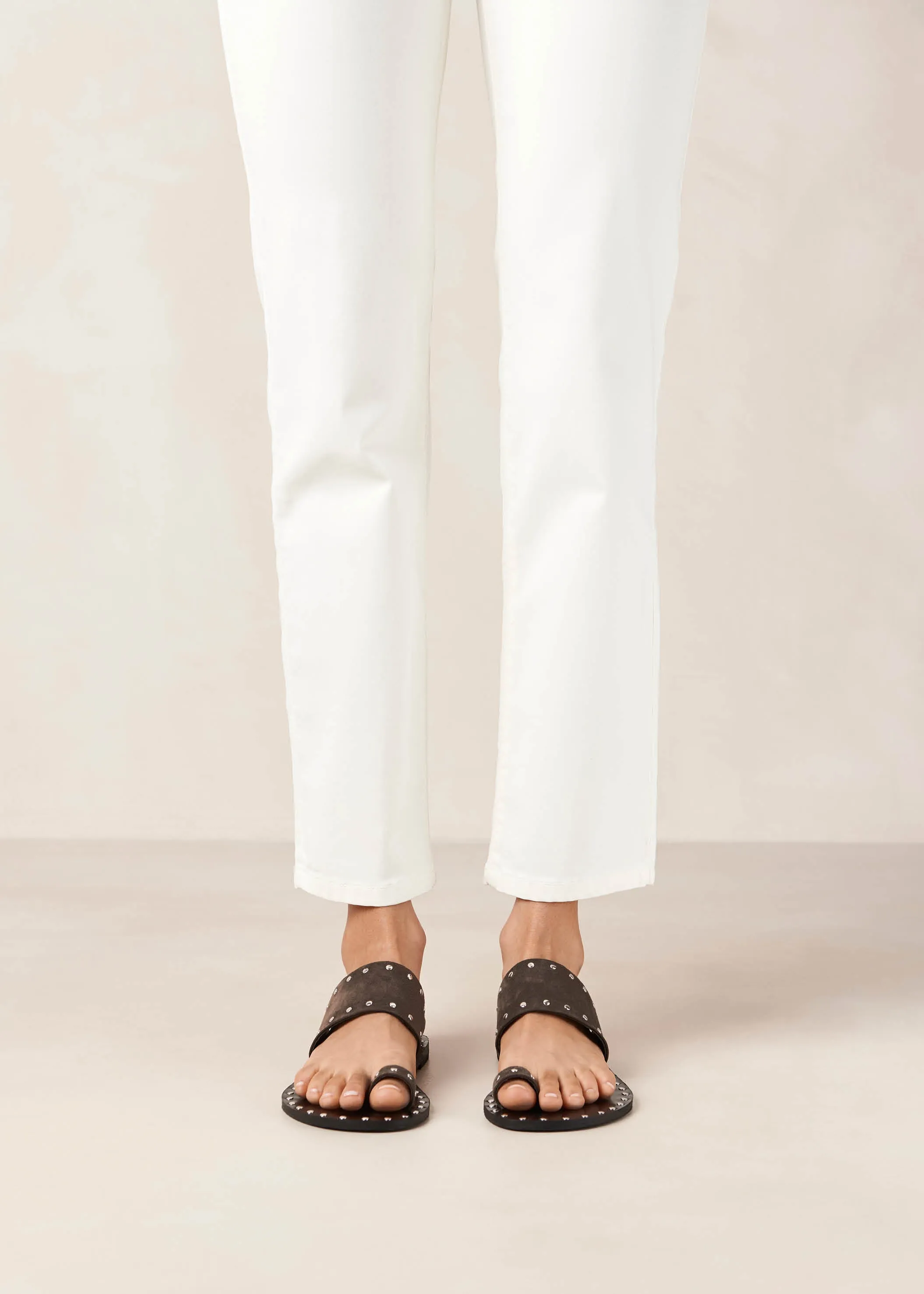 Riley Grey Leather Sandals sold by Alohas product image thumbnail 4