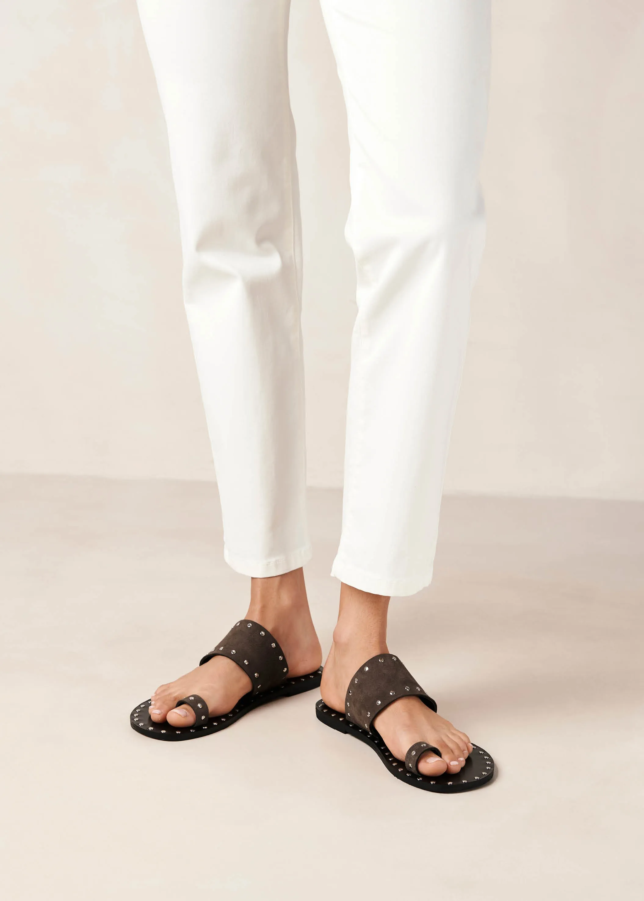 Riley Grey Leather Sandals sold by Alohas product image thumbnail 2