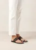 Riley Grey Leather Sandals sold by Alohas