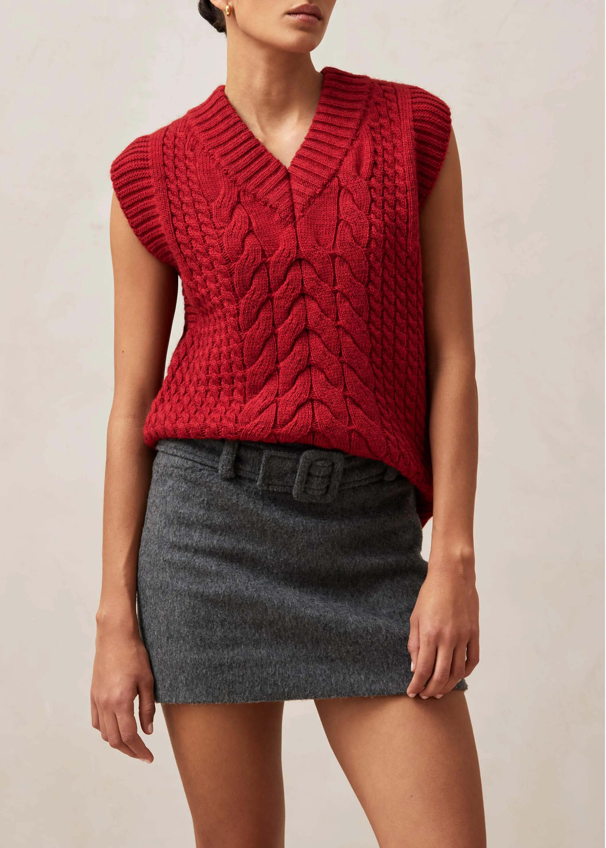Cosy Red Tricot Vest sold by Alohas product image thumbnail 2