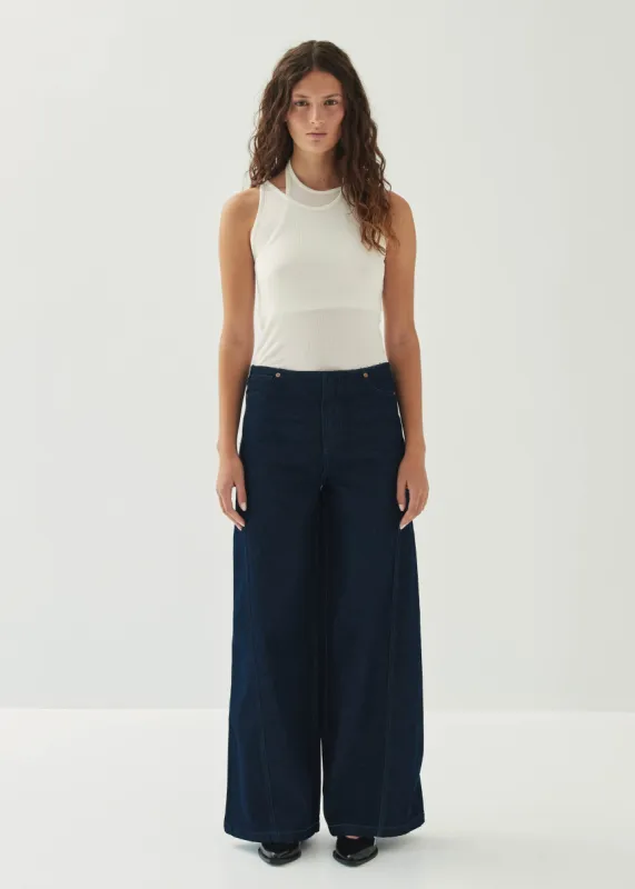 Magda Indigo Denim Trousers sold by Alohas