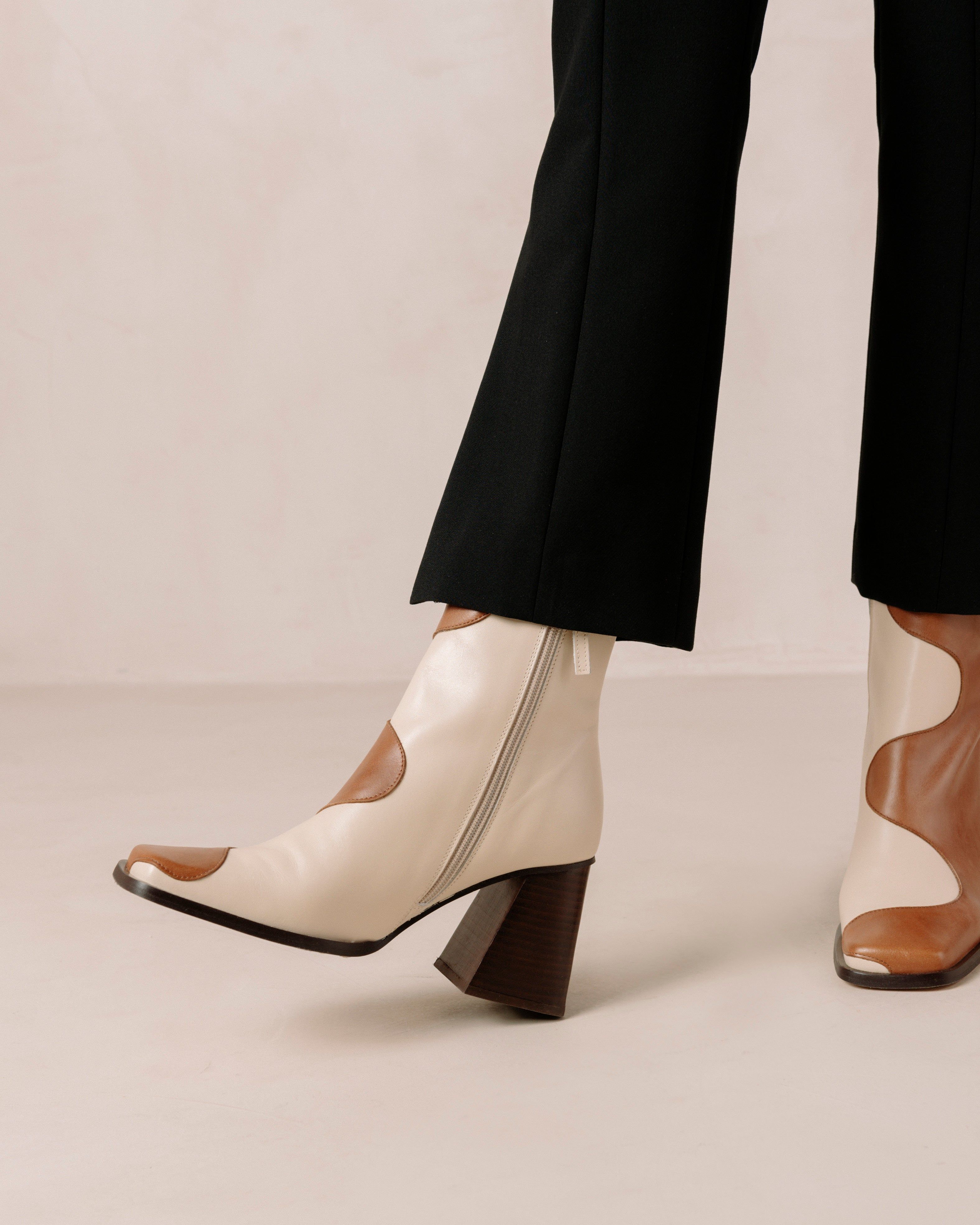 Blair Bicolor Camel Cream Ankle Boots sold by Alohas product image thumbnail 2