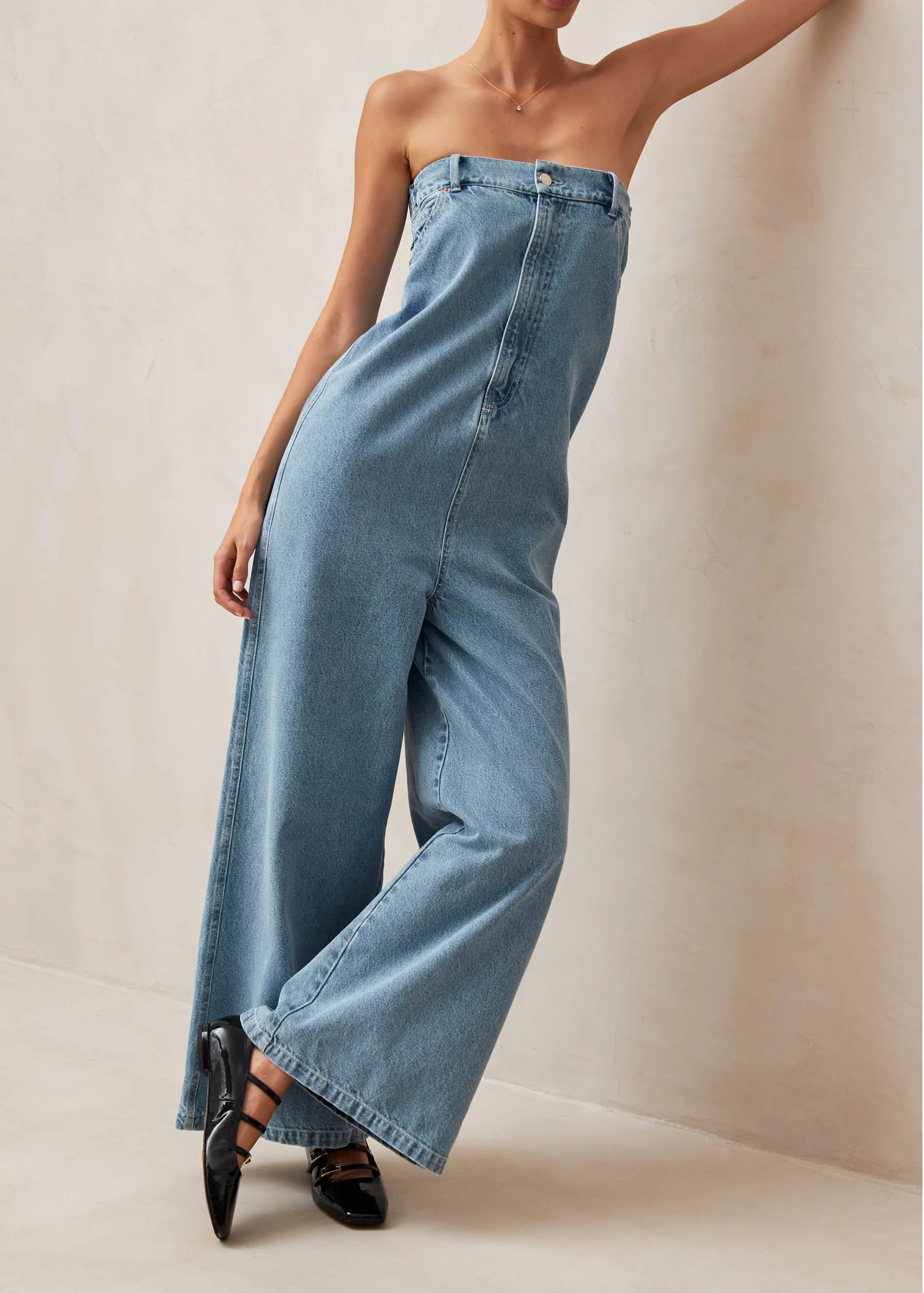 Lola Blue Denim Jumpsuit sold by Alohas product image thumbnail 2