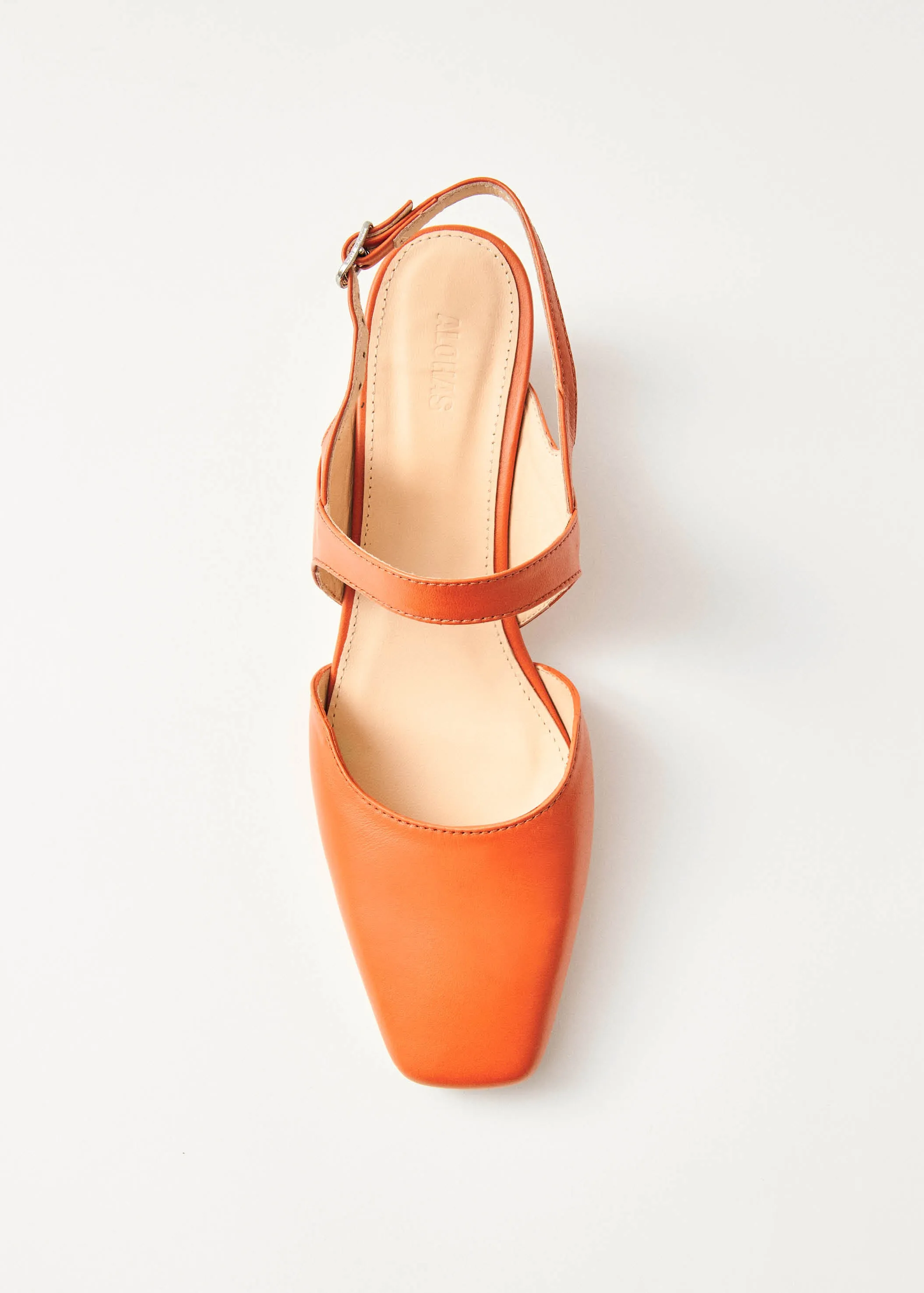 Emelia Orange Leather Pumps sold by Alohas product image thumbnail 4