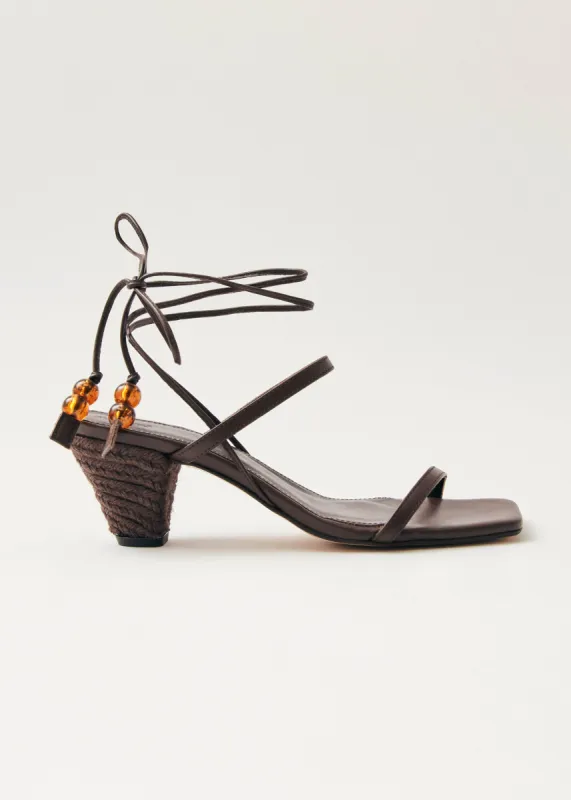 Imani Brown Leather Sandals sold by Alohas