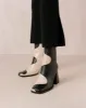 Blair Bicolor Black Cream Ankle Boots sold by Alohas