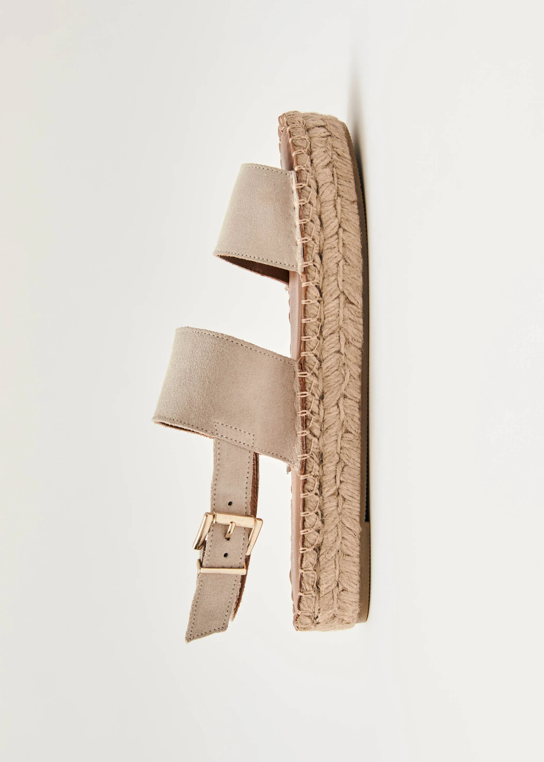 Double Strap Suede Beige Leather Espadrilles sold by Alohas product image thumbnail 4