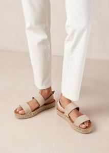 Double Strap Camel Leather Espadrilles sold by Alohas