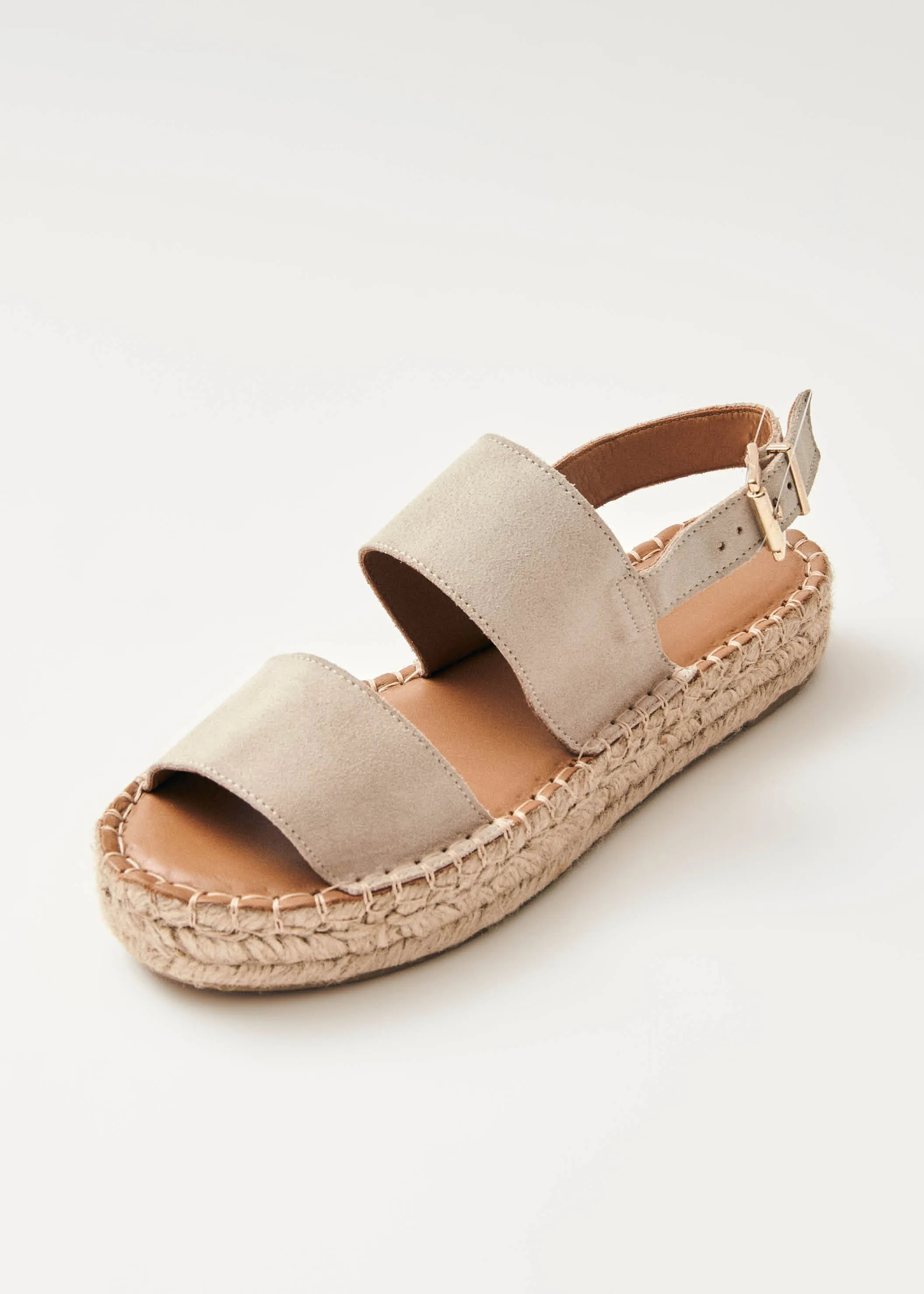 Double Strap Suede Beige Leather Espadrilles sold by Alohas product image thumbnail 5