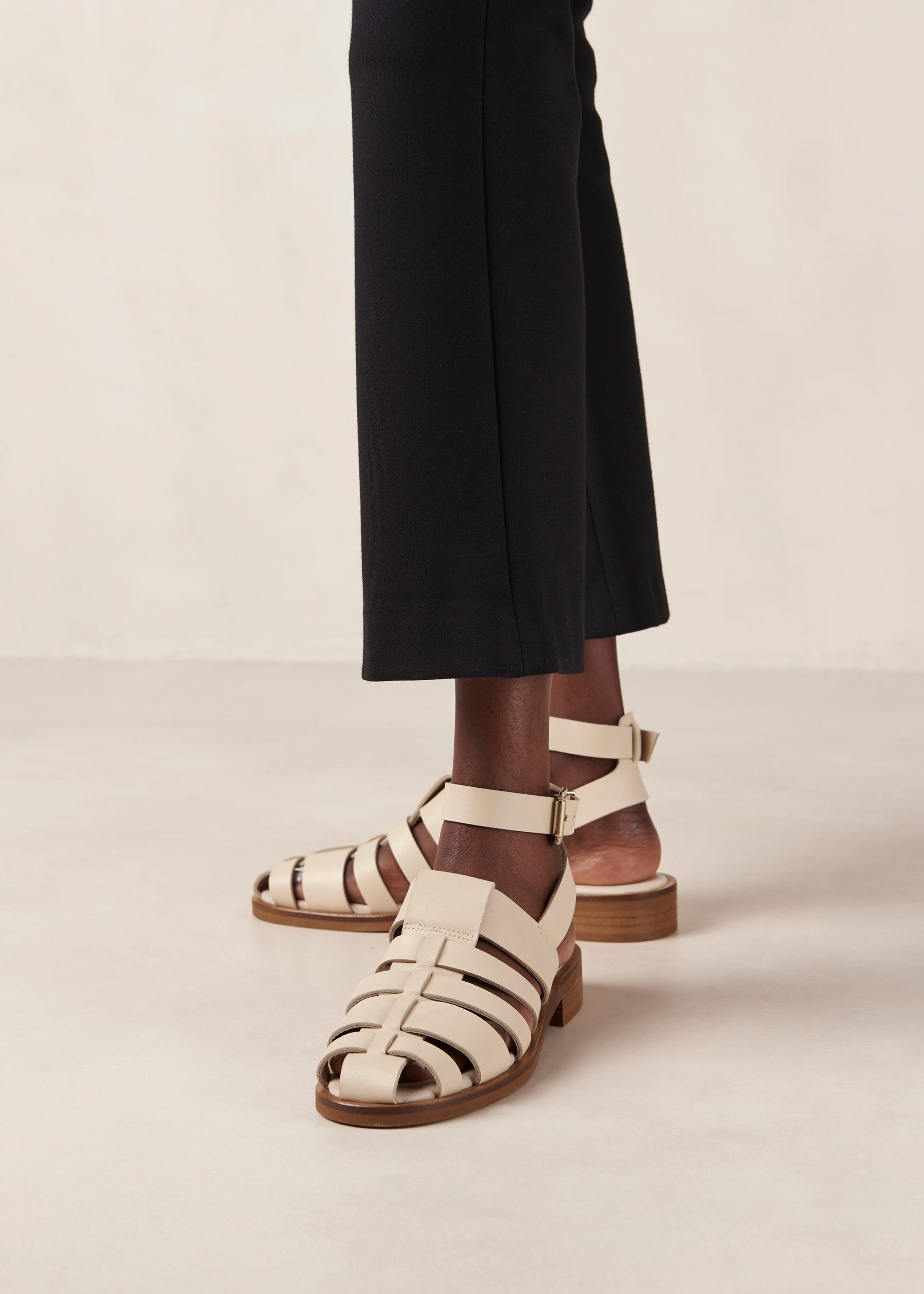 Perry Cream Leather Sandals sold by Alohas product image thumbnail 4