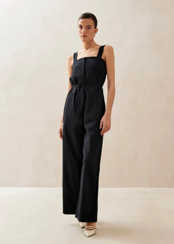 Ingrid Navy Jumpsuit made by Alohas