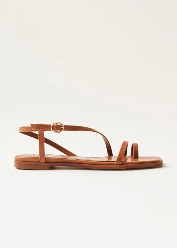 Sloane Brown Vegan Leather Sandals sold by Alohas