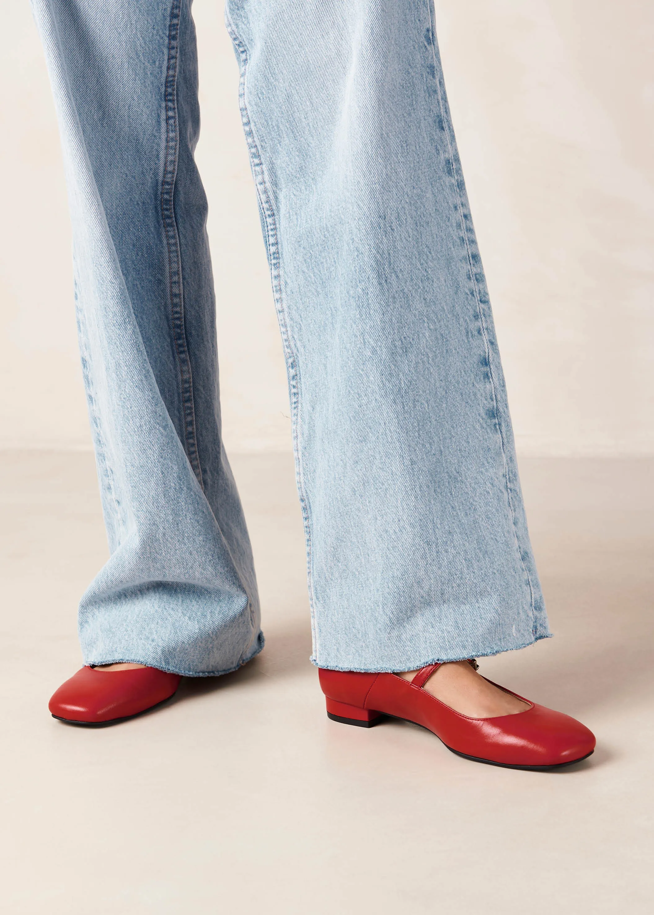 Por Do Sol Red Leather Ballet Flats sold by Alohas product image thumbnail 5