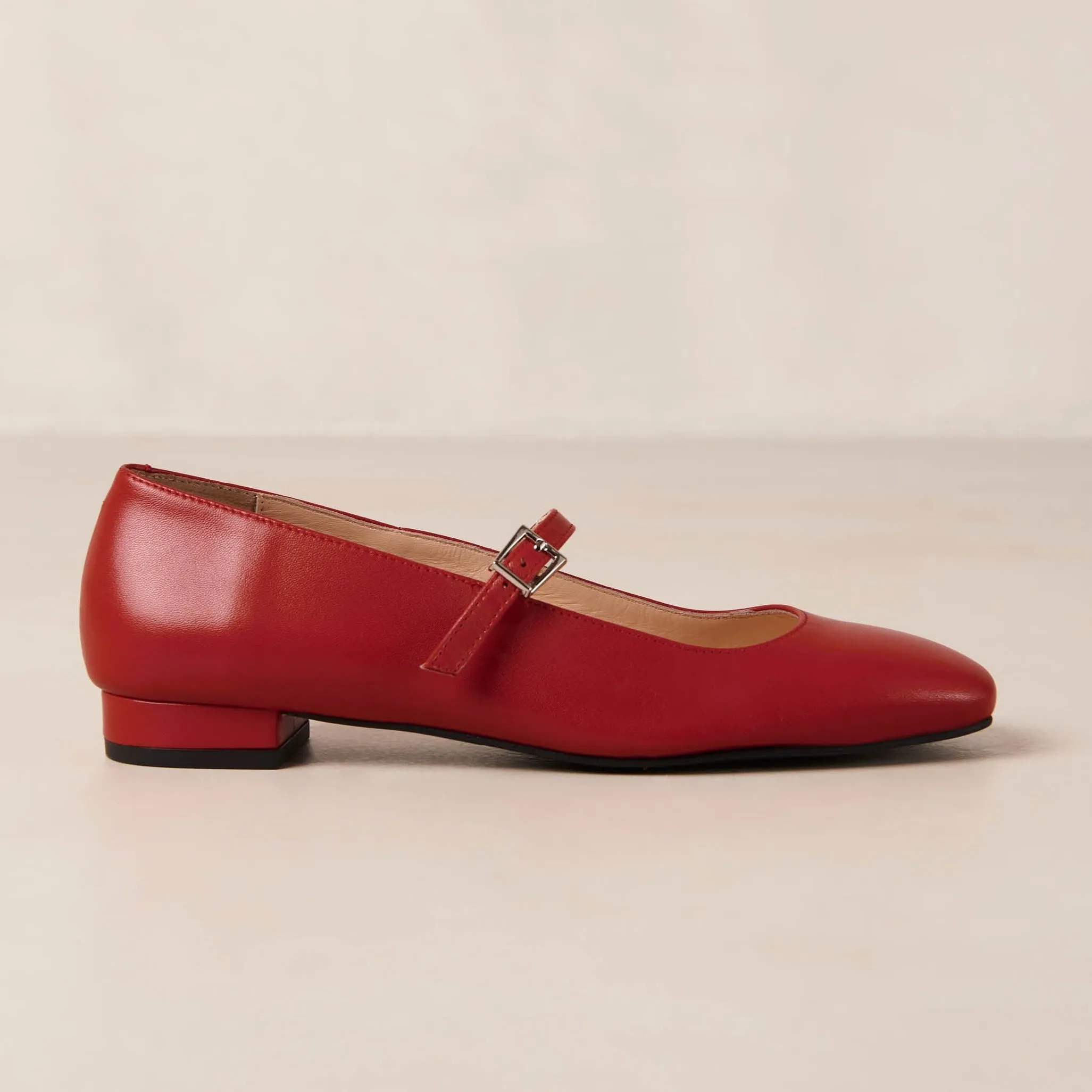Por Do Sol Red Leather Ballet Flats sold by Alohas product image thumbnail 3
