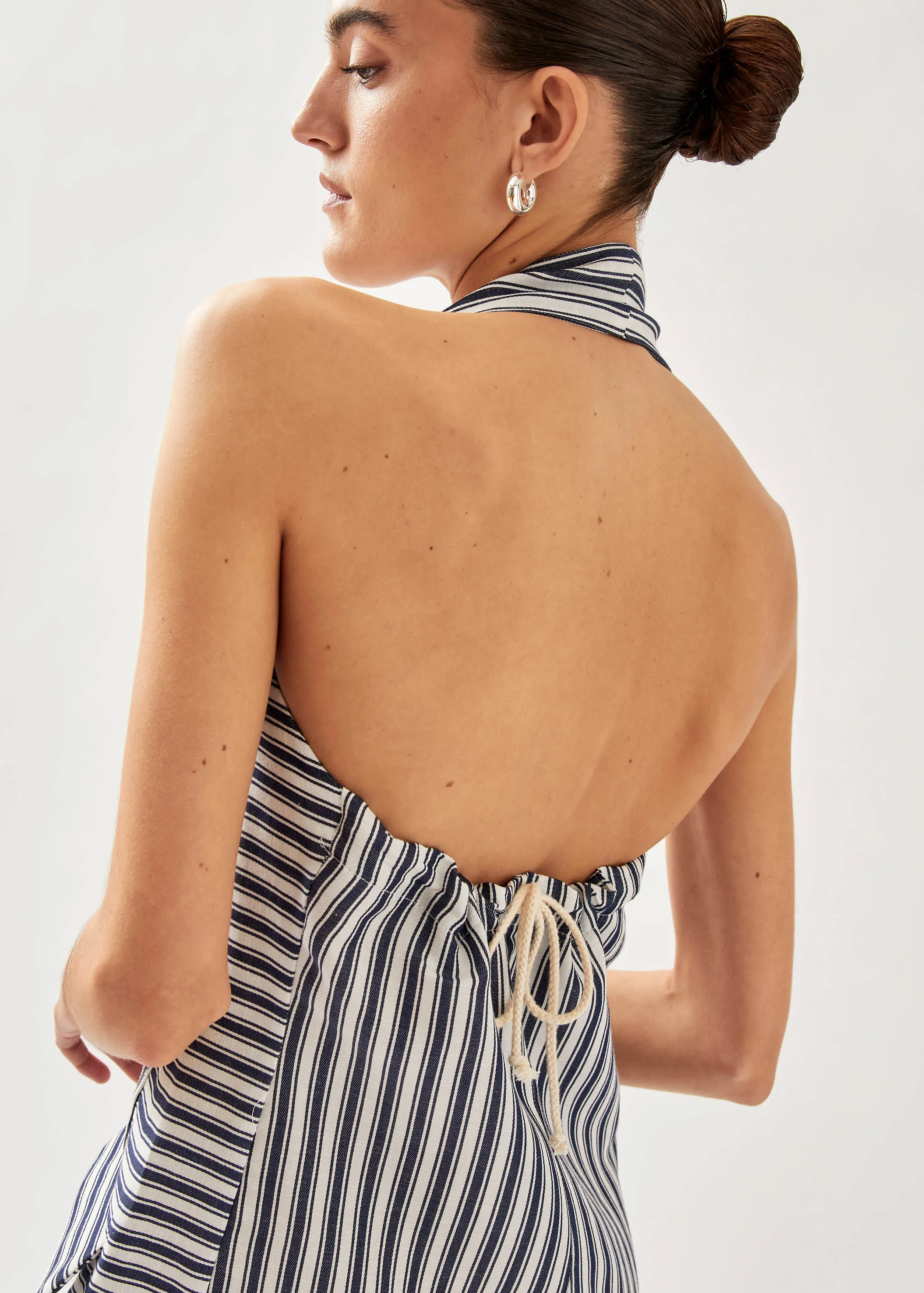 Tulipe Stripes Blue And White Dress sold by Alohas product image thumbnail 5