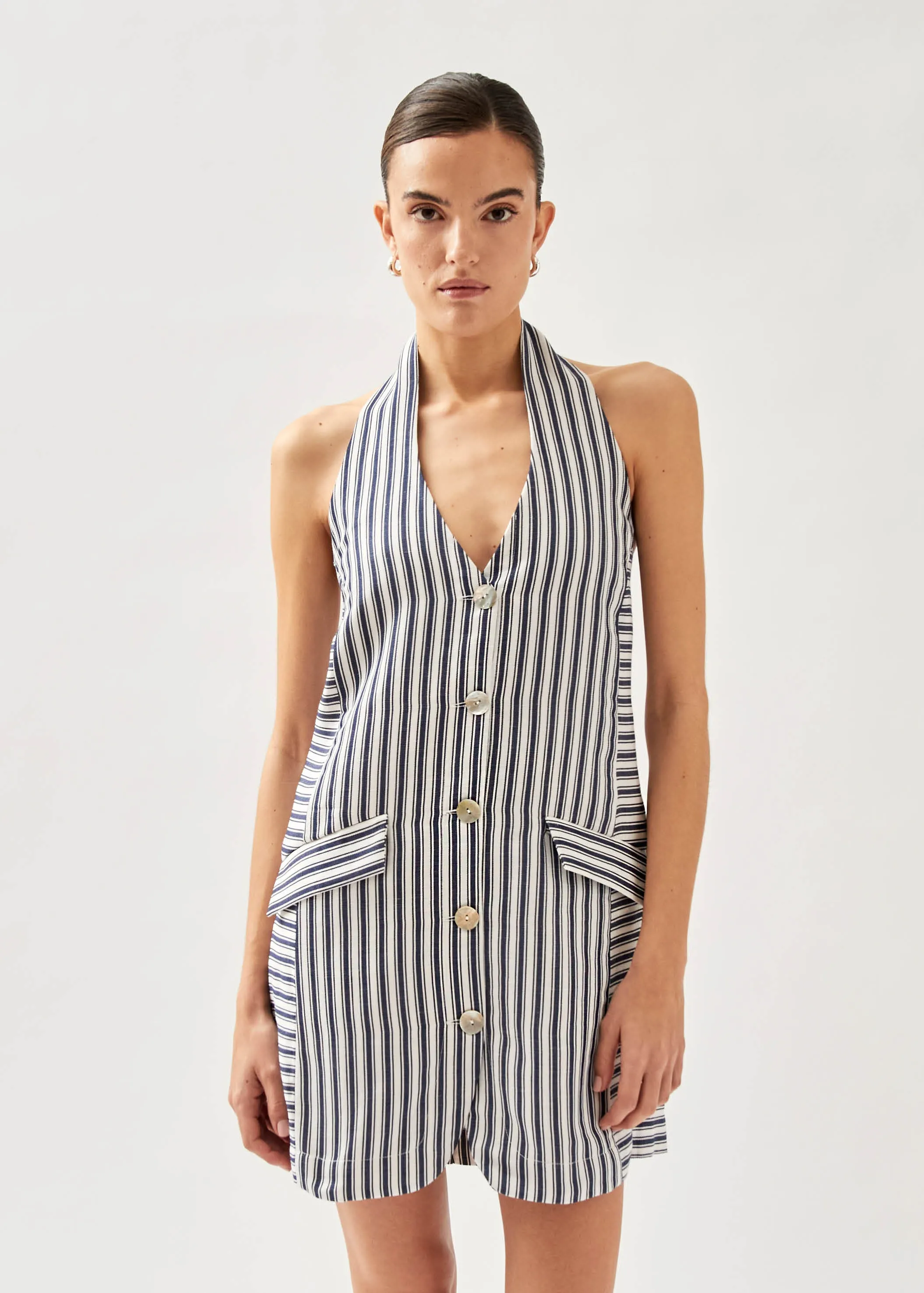 Tulipe Stripes Blue And White Dress sold by Alohas product image thumbnail 4