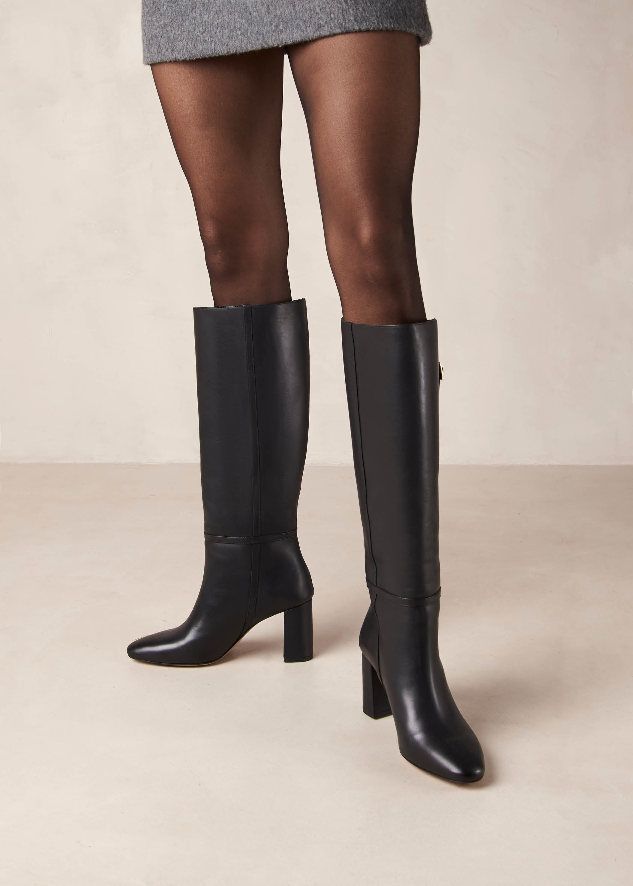 Sharon Black Leather Boots sold by Alohas product image thumbnail 5