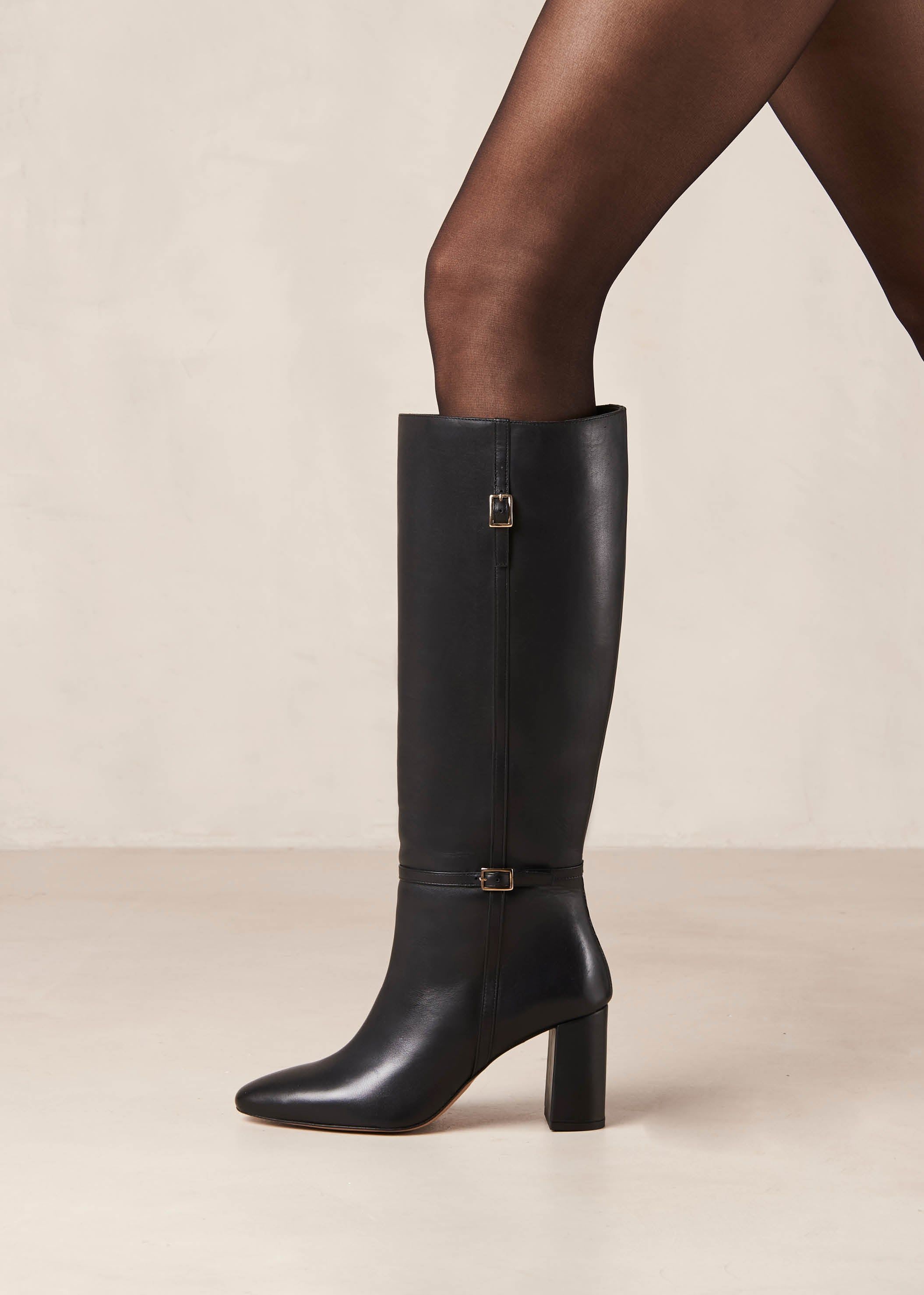 Sharon Black Leather Boots sold by Alohas product image thumbnail 4