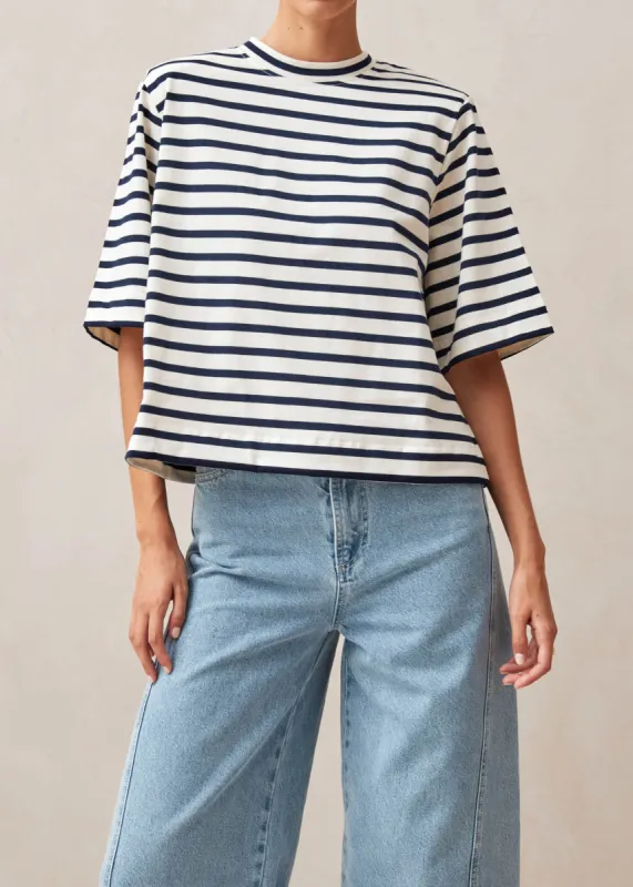 Capa Stripes Navy And White Tshirt sold by Alohas