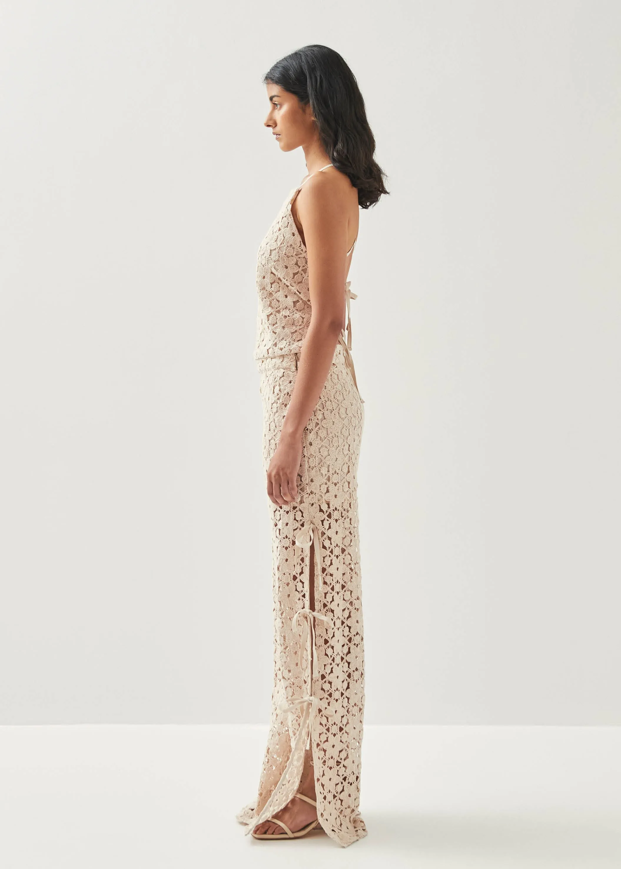 Dibun Lace Cream Trousers sold by Alohas product image thumbnail 2