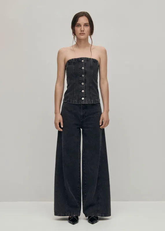 Troyes Black Denim Tank made by Alohas
