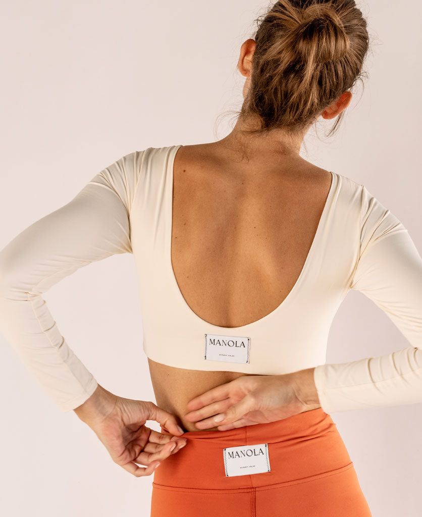 Core Crop Top Long Sleeve Avorio sold by Alohas product image thumbnail 3