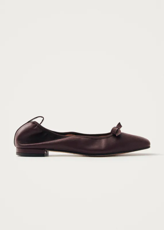 Freya Brown Leather Ballet Flats sold by Alohas