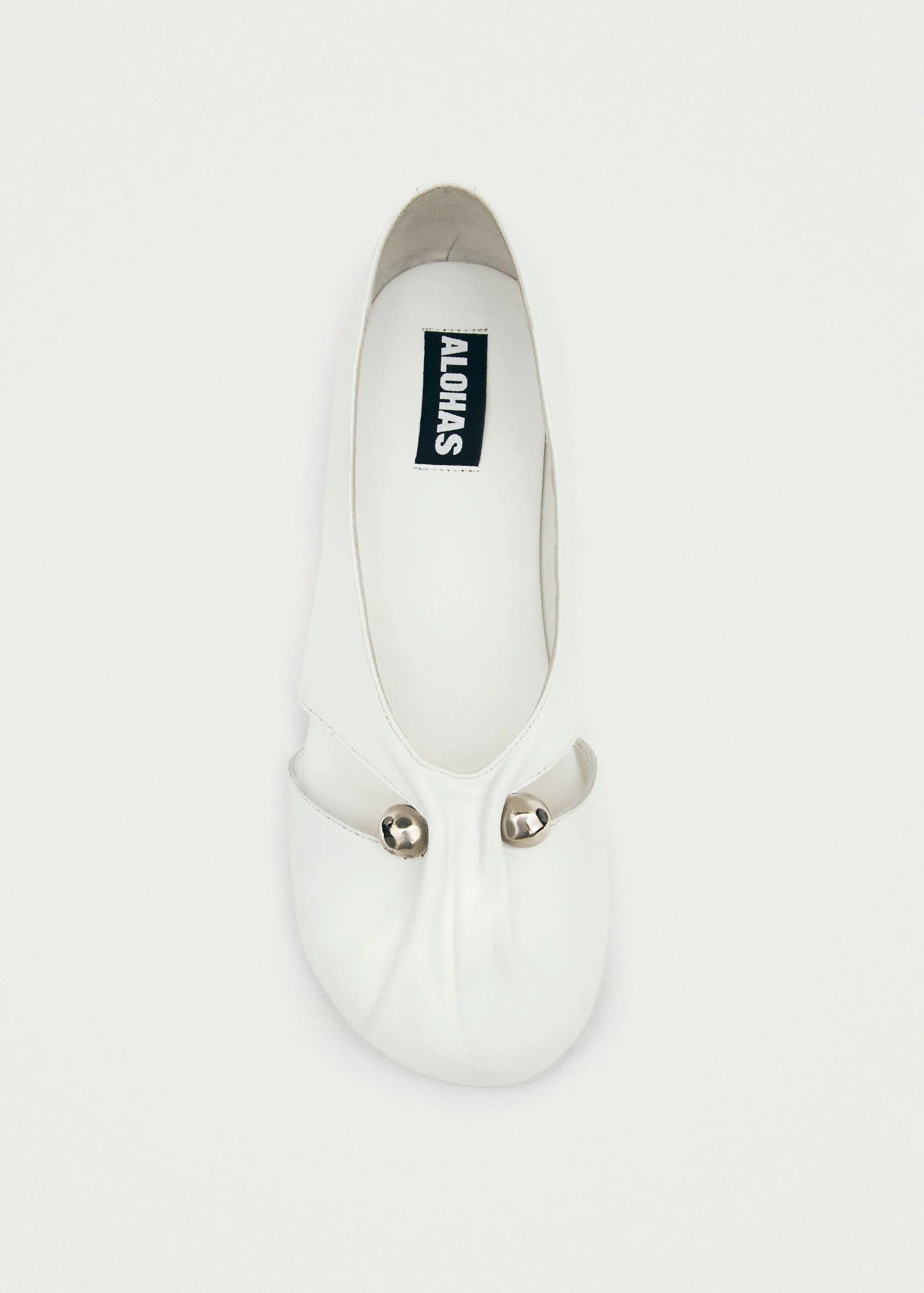 Ravena White Leather Ballet Flats sold by Alohas product image thumbnail 4