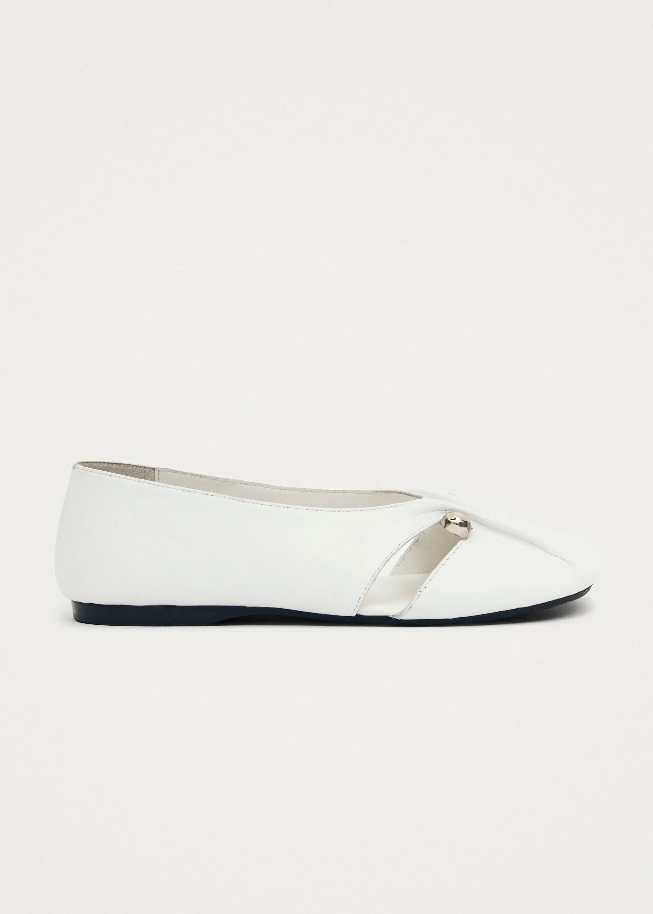 Ravena White Leather Ballet Flats sold by Alohas