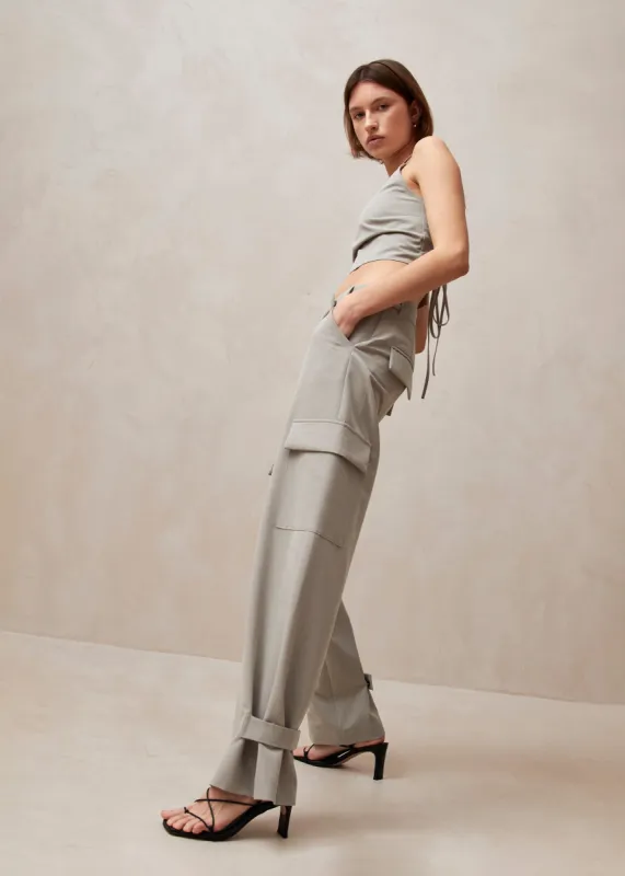 Rita Light Gray Pants sold by Alohas