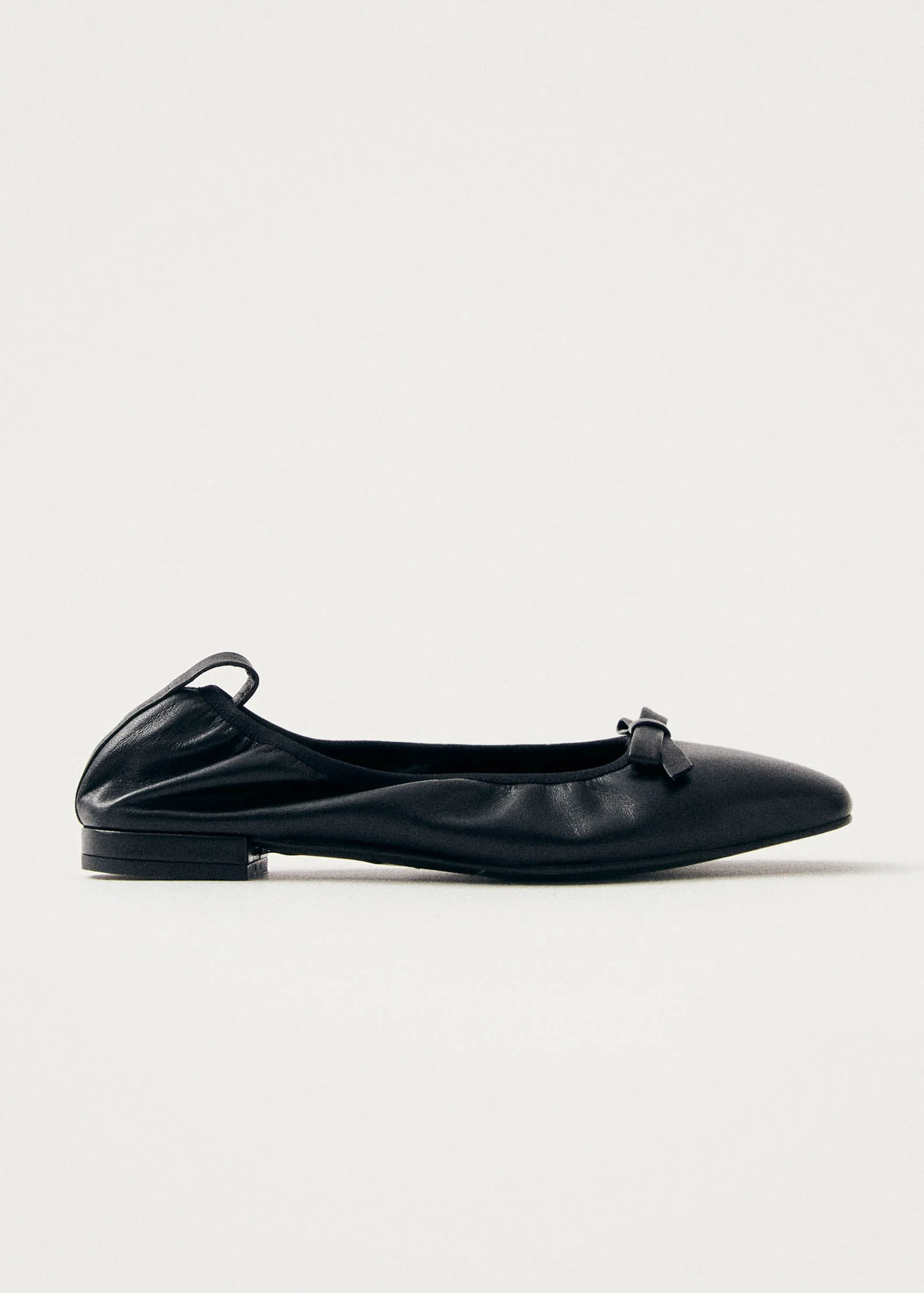 Freya Black Leather Ballet Flats sold by Alohas