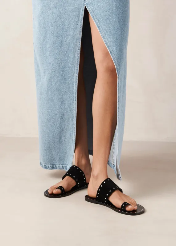 Riley Black Leather Sandals sold by Alohas