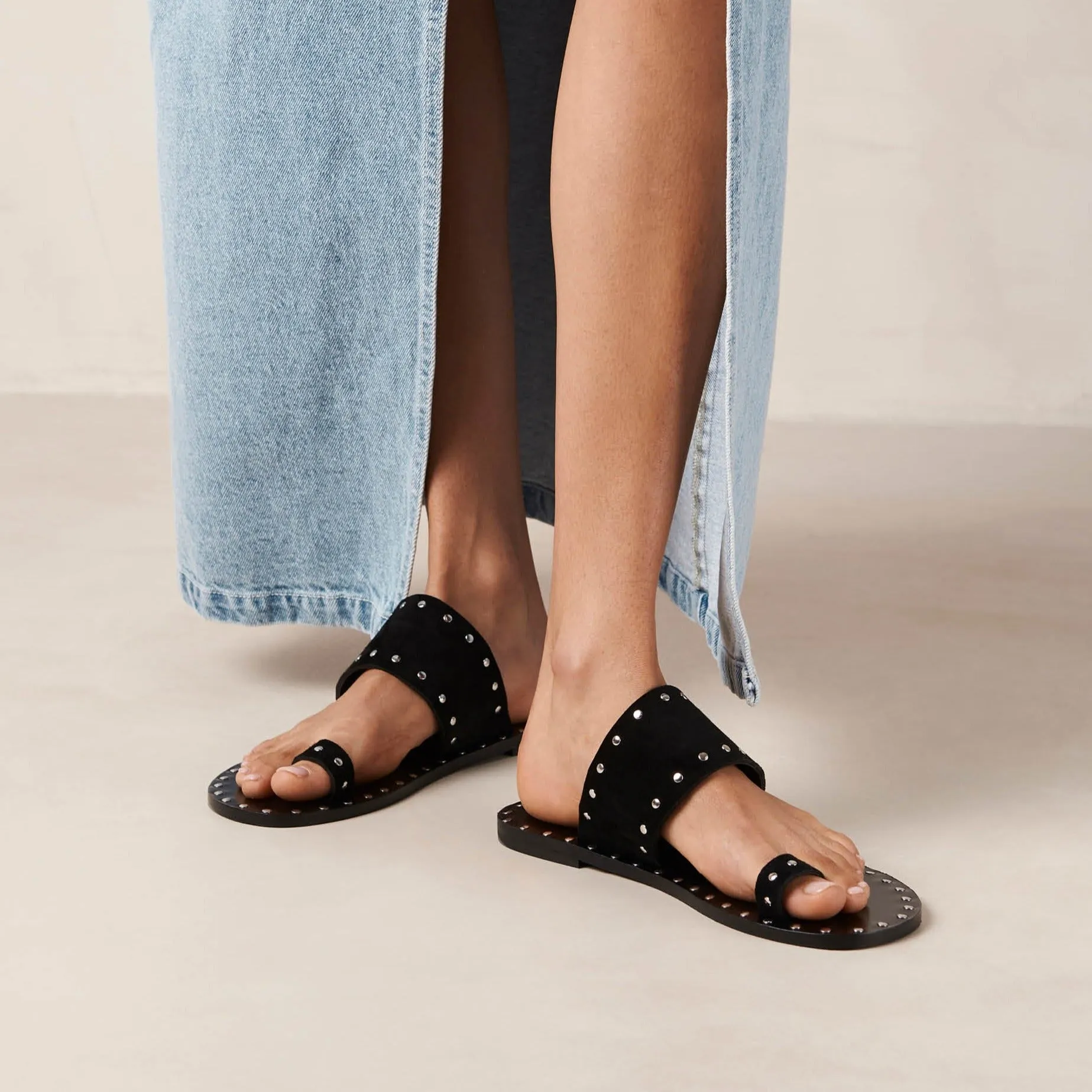 Riley Black Leather Sandals sold by Alohas product image thumbnail 3