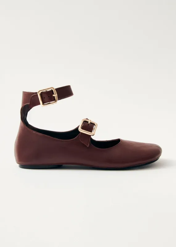 Samoa Burgundy Leather Ballet Flats made by Alohas
