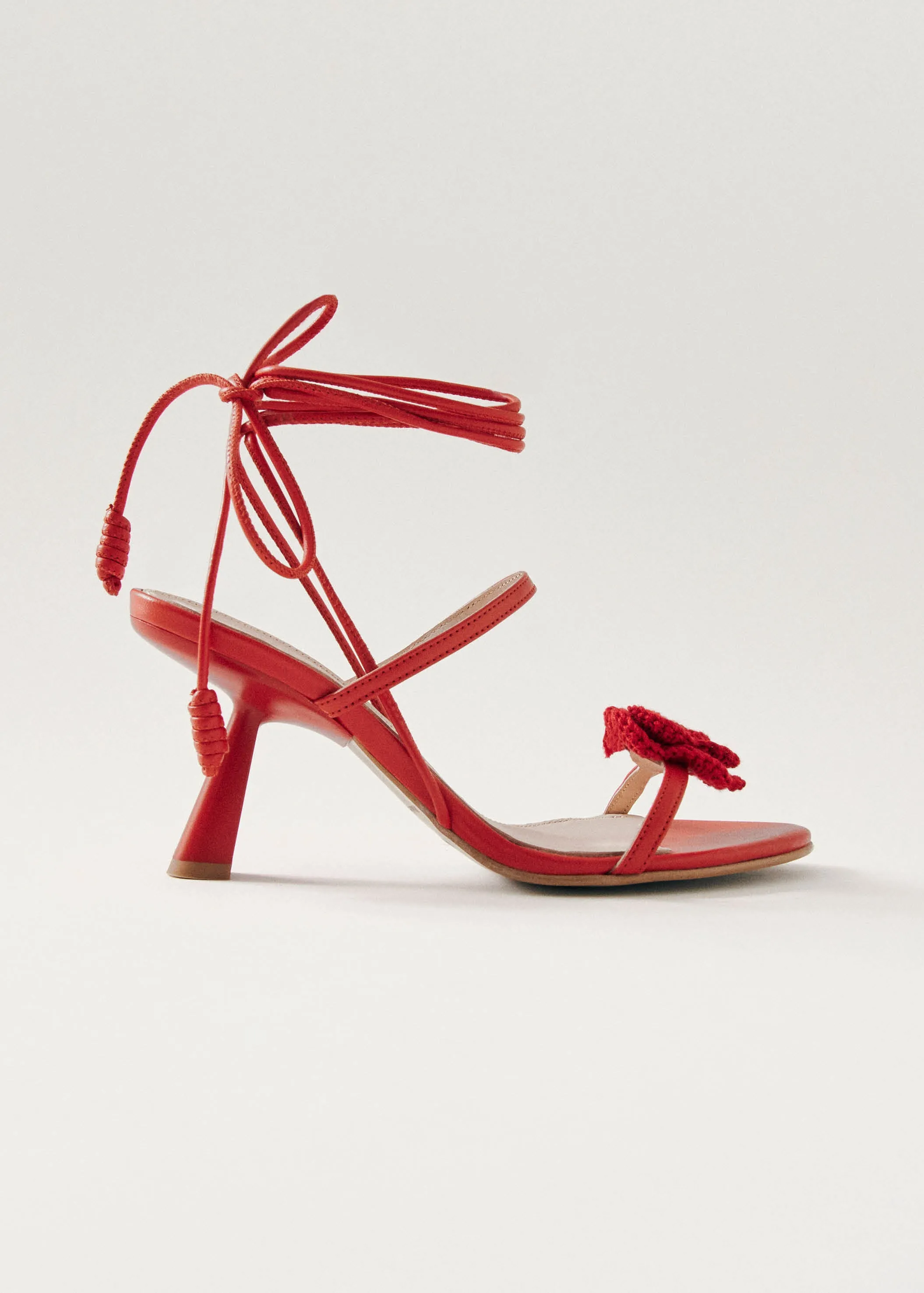Kendra Bloom Red Leather Sandals sold by Alohas