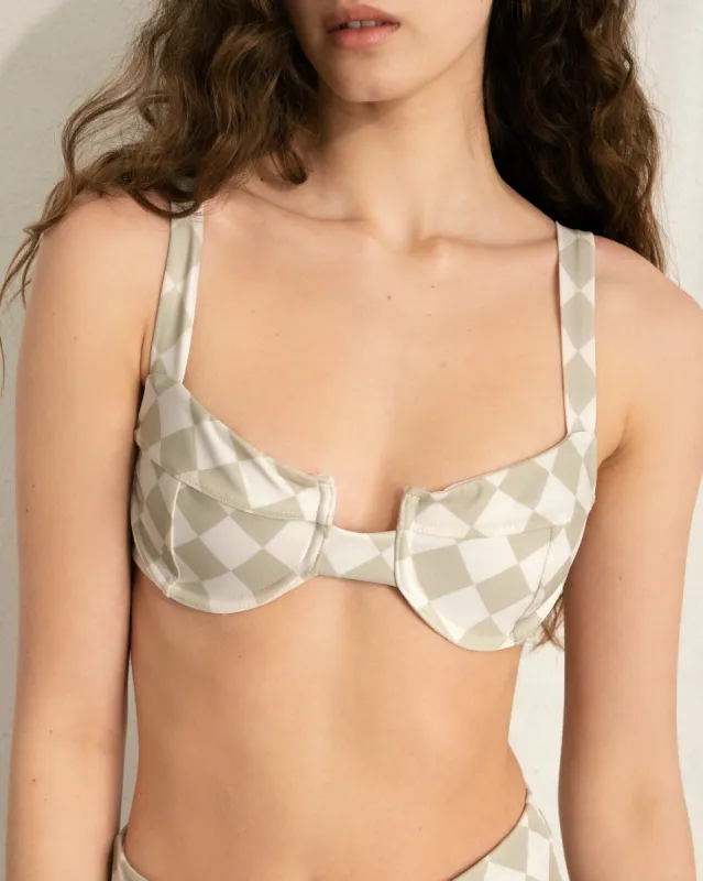 The Loop Bra Bikini Top Celery sold by Alohas