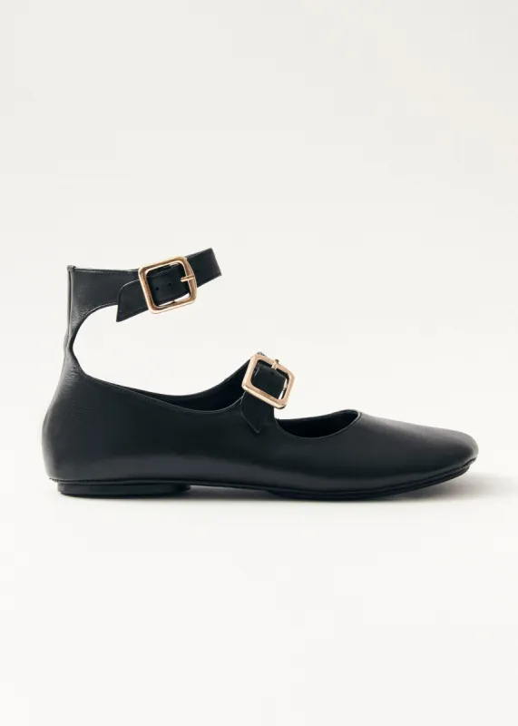 Samoa Black Leather Ballet Flats sold by Alohas
