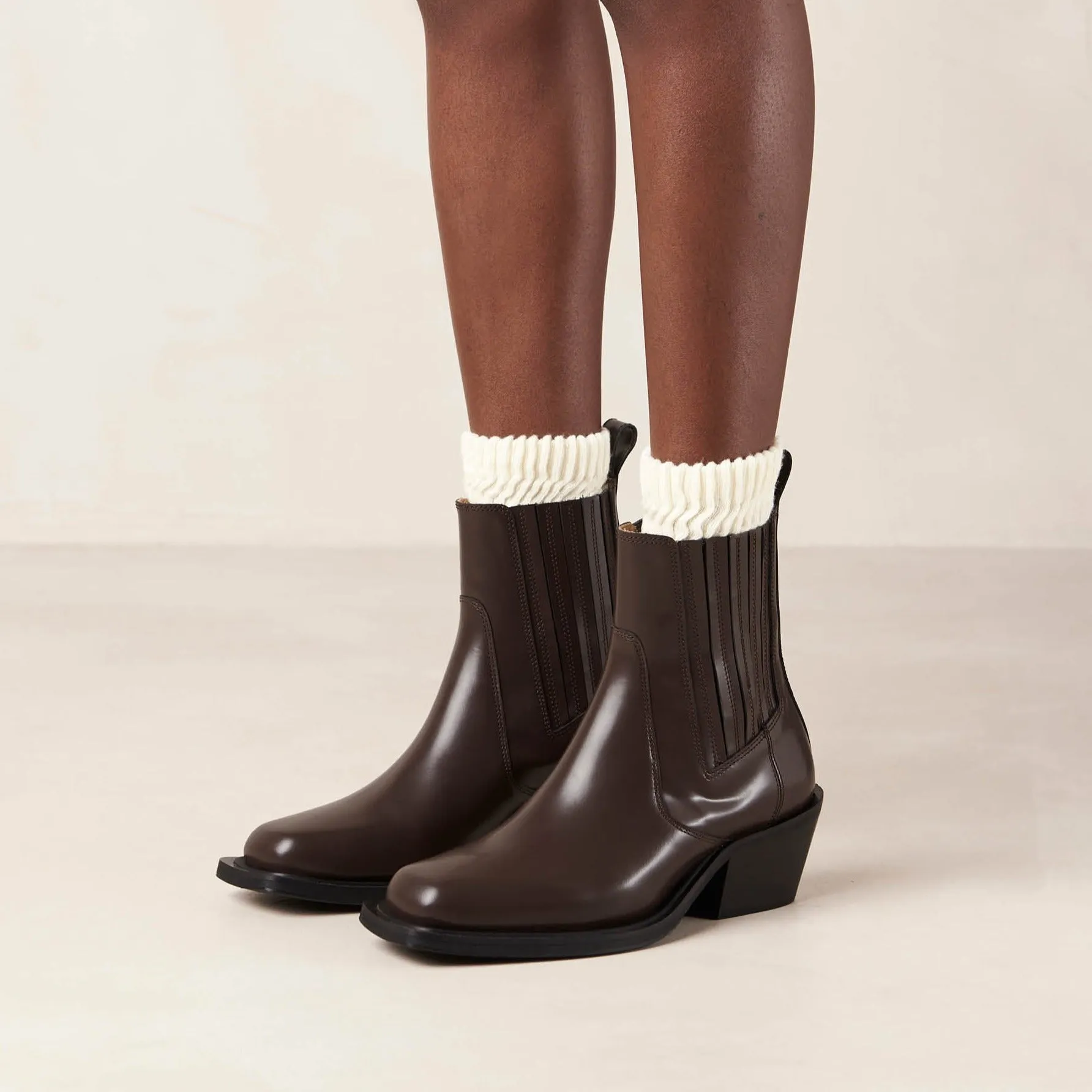 Denver Brown Leather Ankle Boots sold by Alohas product image thumbnail 3