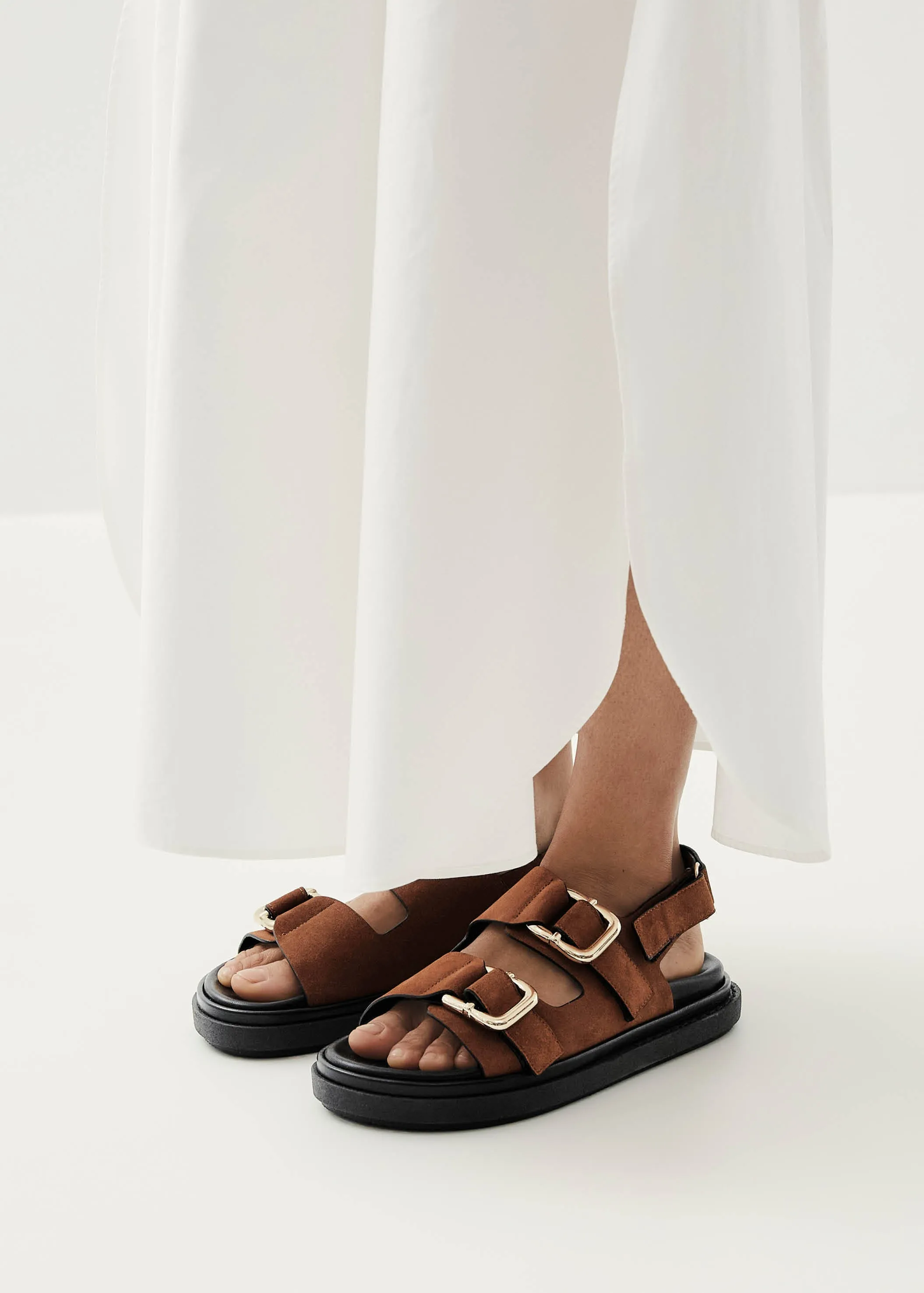 Harper Suede Brown Leather Sandals sold by Alohas product image thumbnail 2