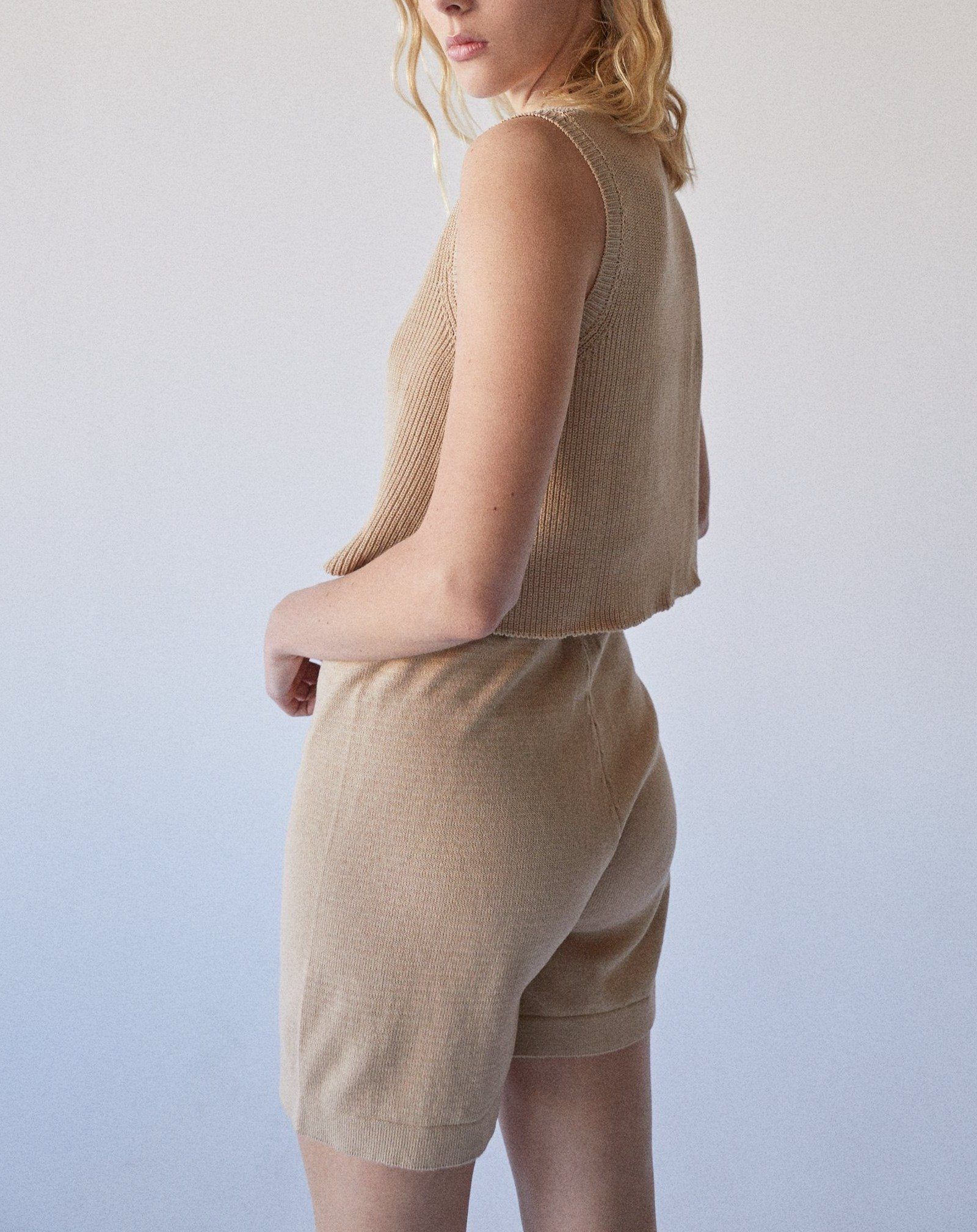 Roomy Knit Shorts Toasted Almond sold by Alohas