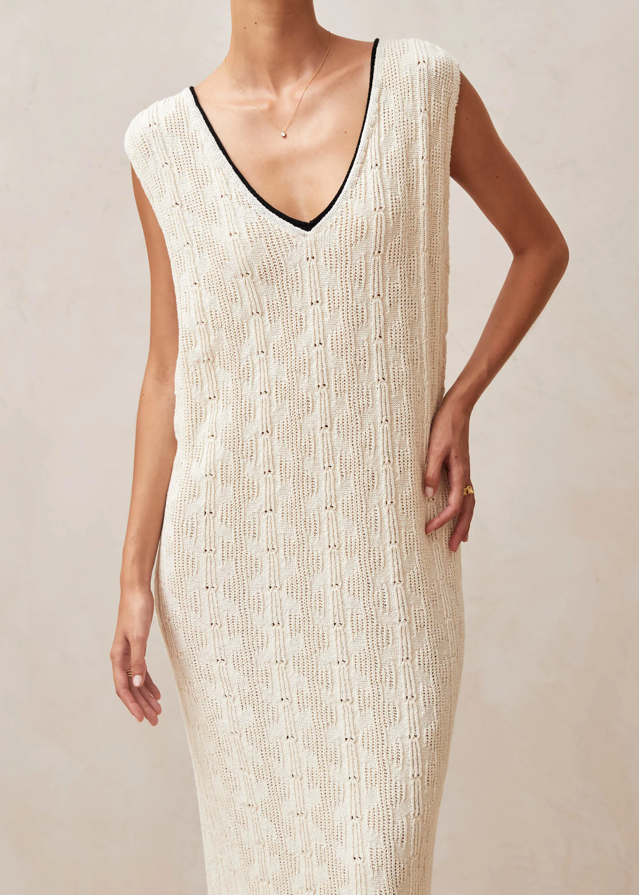 Lia Ecru Maxi Dress sold by Alohas product image thumbnail 4