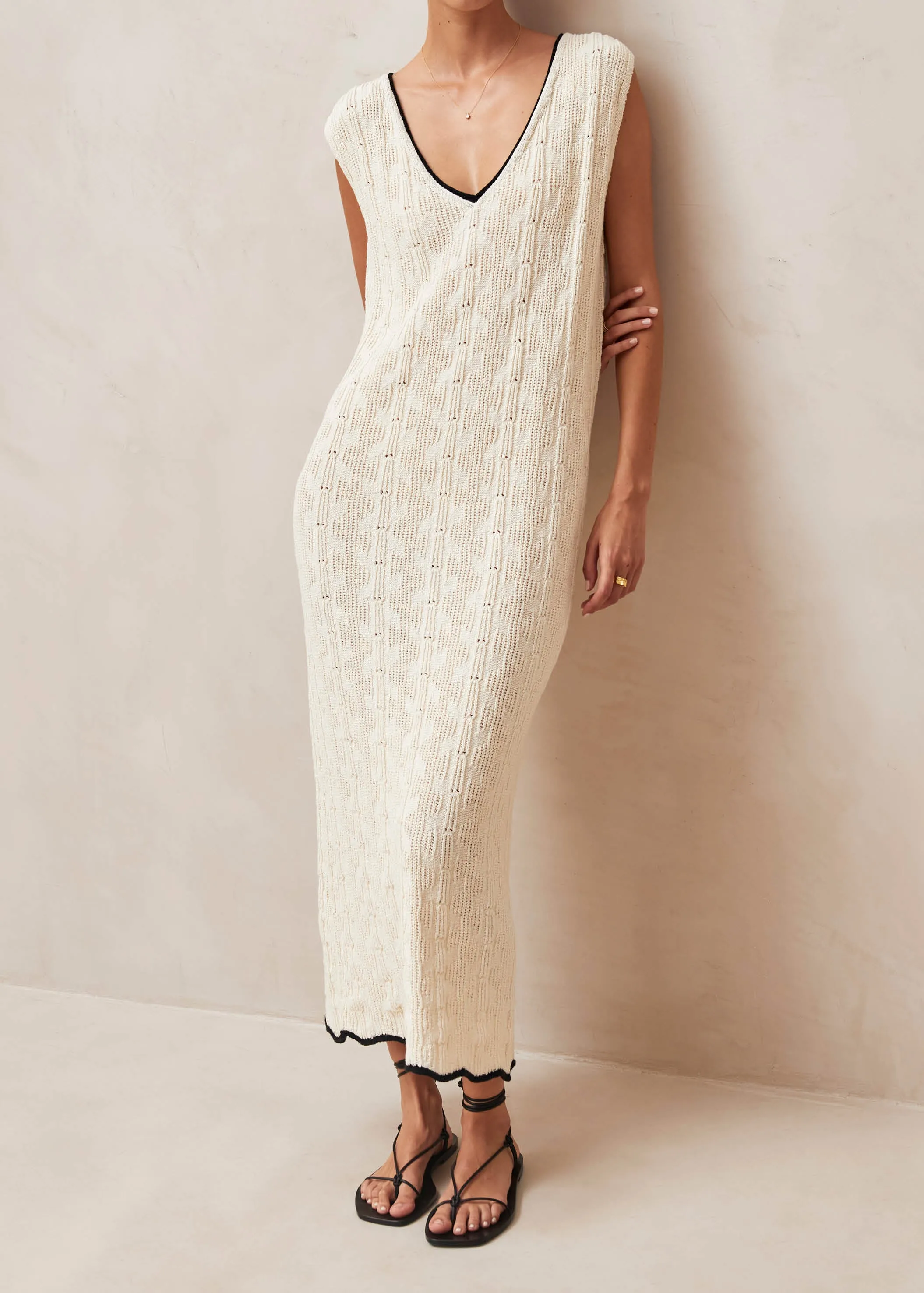 Lia Ecru Maxi Dress sold by Alohas product image thumbnail 5