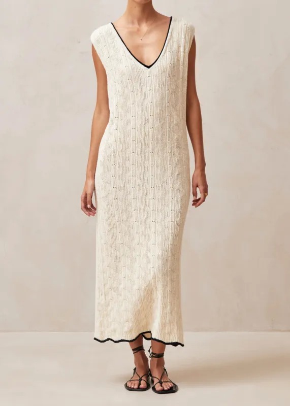 Lia Ecru Maxi Dress sold by Alohas