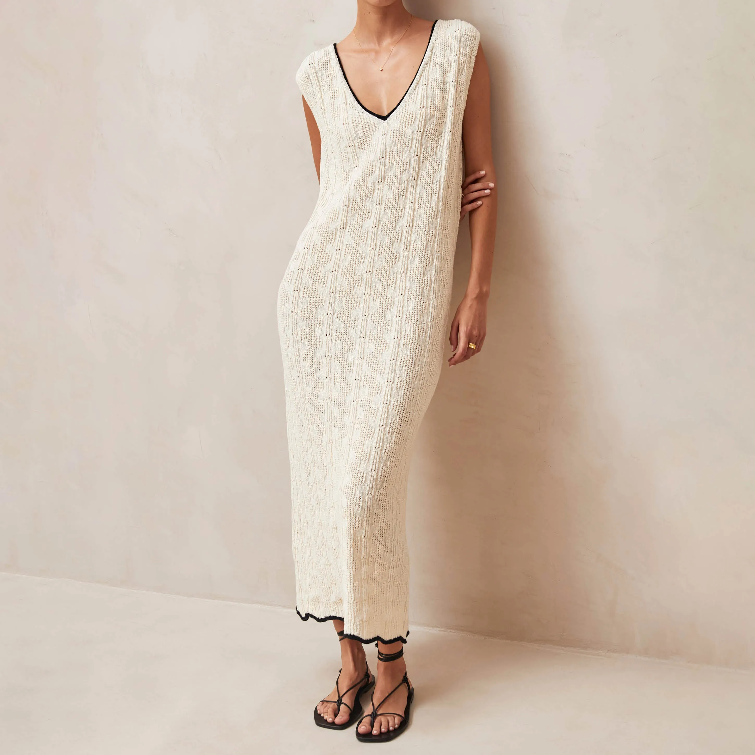 Lia Ecru Maxi Dress sold by Alohas product image thumbnail 3