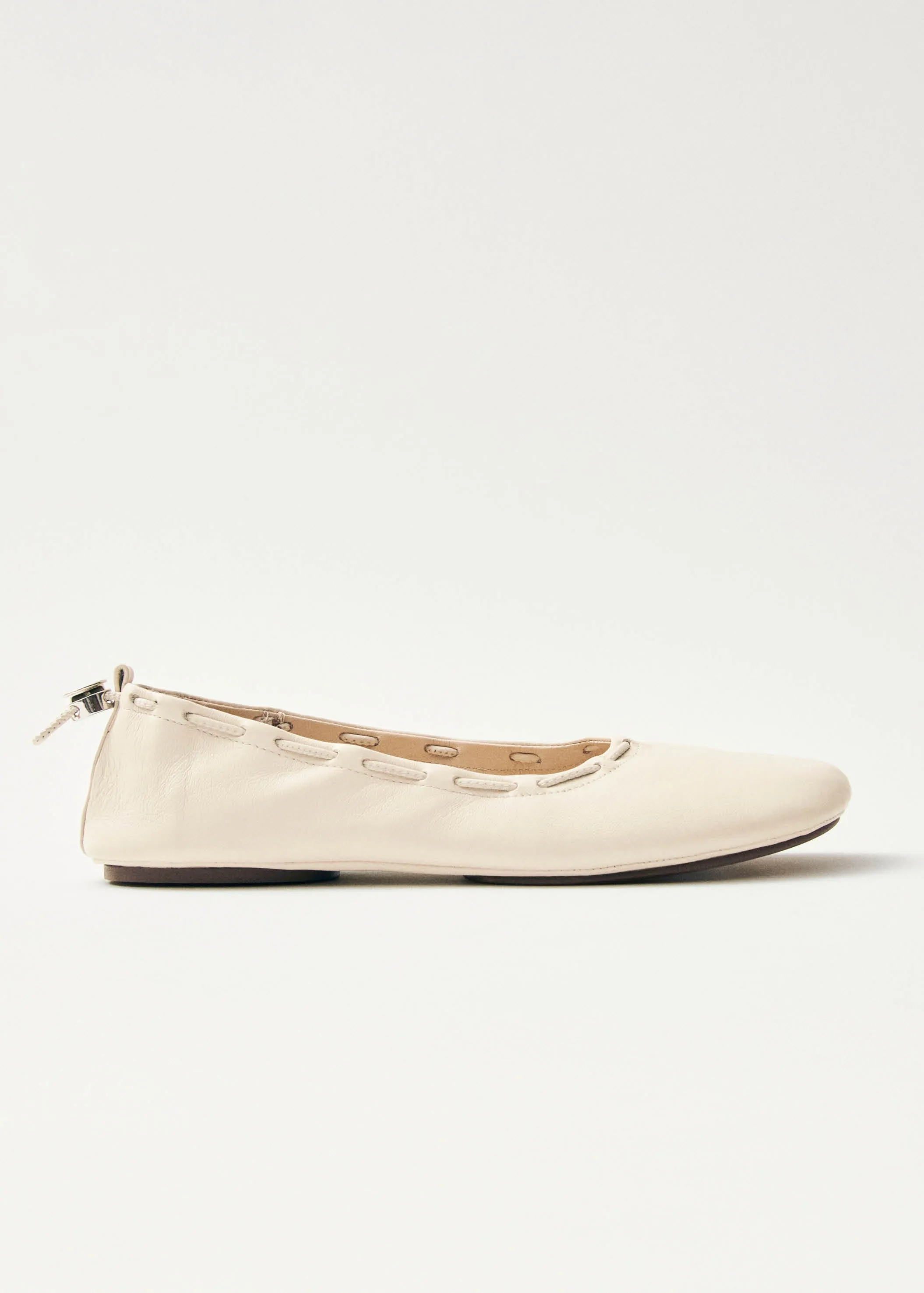 Gill Cream Leather Ballet Flats sold by Alohas