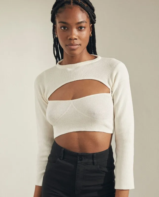 Hustle Cream Tricot Top sold by Alohas