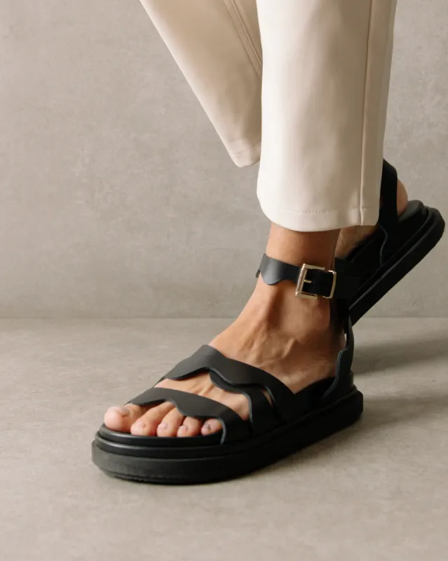 Wavy Black Sandals sold by Alohas
