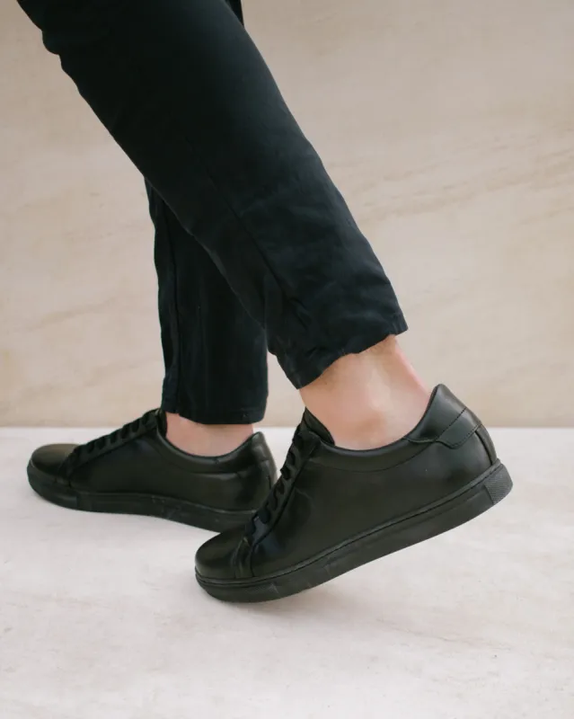Tokyo - Men Leather Sneakers - Black sold by Alohas